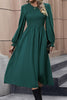 Załaduj obraz do przeglądarki galerii, Długi rękaw Zielona Sukienka Casual Z Plisowaniem