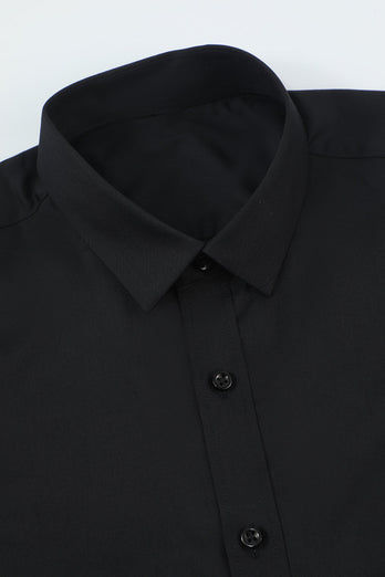 Męska czarna koszula z długim rękawem