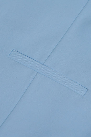 Jasnoniebieski jednorzędowy szal Lapel Męska kamizelka garniturowa