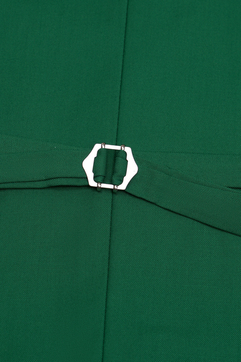 Załaduj obraz do przeglądarki galerii, Zielona jednorzędowa szalowa kamizelka Lapel Men&#39;s Suit