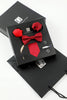Załaduj obraz do przeglądarki galerii, Czerwony Zestaw Akcesoriów Męskich Krawat i Muszka Dwa Kieszonkowe Kwadratowe Spinki do Mankietów