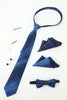 Załaduj obraz do przeglądarki galerii, Królewski Niebieski Zestaw Akcesoriów Męskich Krawat i Żakardowa Muszka Dwa Kieszonkowe Kwadratowe Spinki Do Mankietów