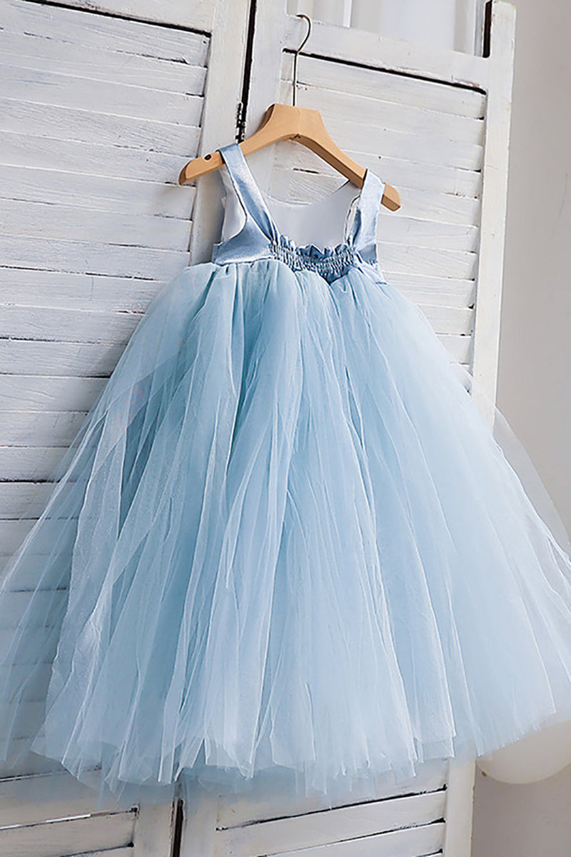 Załaduj obraz do przeglądarki galerii, Tiulowa Niebieski Sukienki Dla Dziewczynek na Wesele