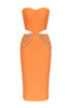 Załaduj obraz do przeglądarki galerii, Pomarańczowy Gorset Wycięty Bodycon Sukienka Koktajlowa