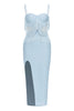Załaduj obraz do przeglądarki galerii, Jasnoniebieskie ramiączka spaghetti Formalna sukienka imprezowa z frędzlami