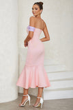 Blush Pink Strapless Mermaid Sukienka koktajlowa