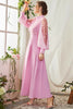 Załaduj obraz do przeglądarki galerii, A-Line Długie rękawy Candy Różowa sukienka formalna z kwiatami 3D