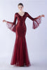 Załaduj obraz do przeglądarki galerii, Ciemnozielona cekinowa sukienka z długimi rękawami z długimi rękawami Syrena