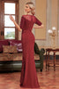 Załaduj obraz do przeglądarki galerii, Brokatowa Burgundia Sukienka Syrenka Na Studniówkę Z Cekinami
