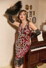 Załaduj obraz do przeglądarki galerii, Bordowa Sukienki Lata 20 z Cekinami