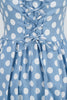 Załaduj obraz do przeglądarki galerii, Niebieski Sukienka W Groszki Lata 50 Kantar