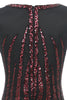 Załaduj obraz do przeglądarki galerii, Czarna Czerwona Cekiny Długa Sukienka Lata 20