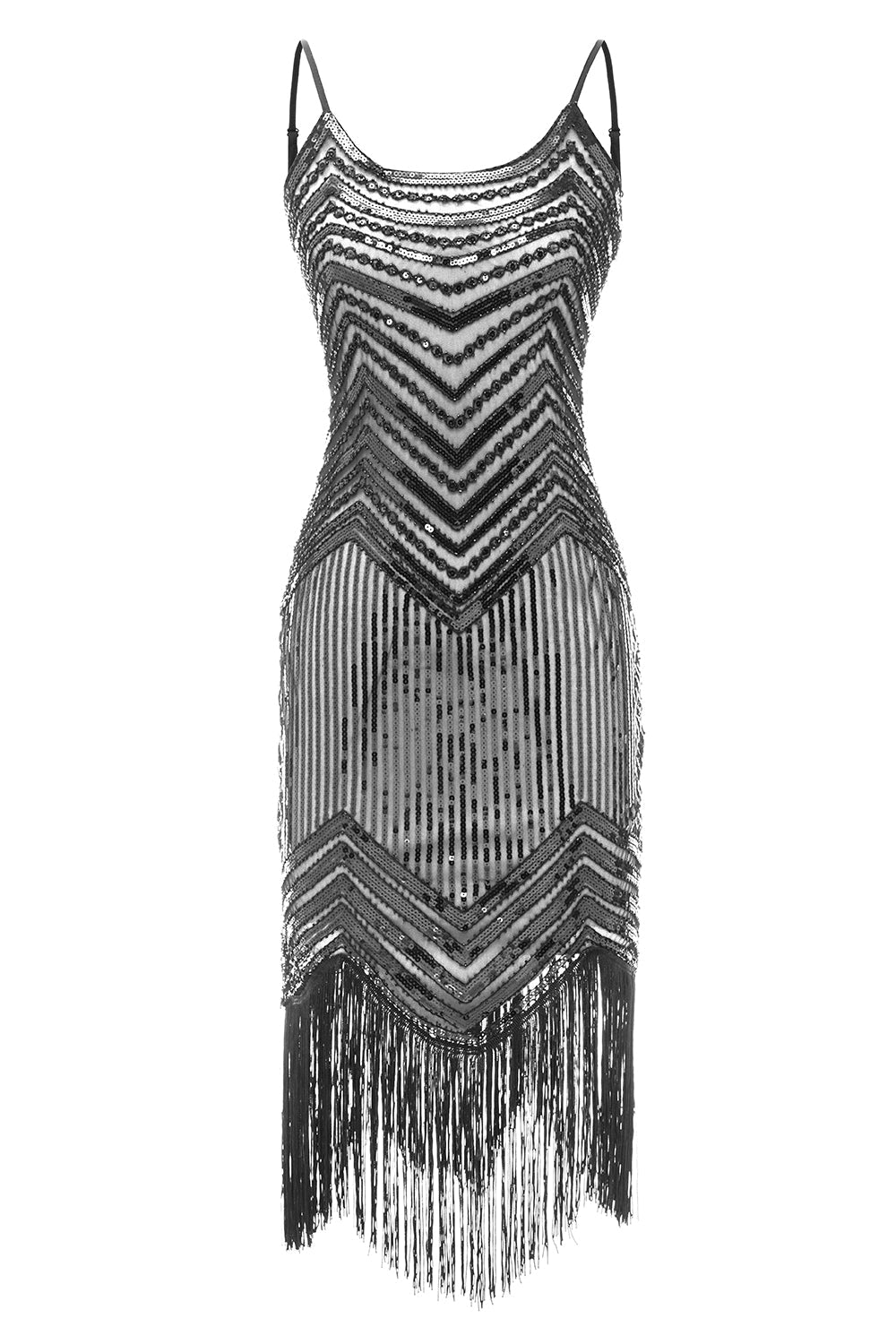 Cekinowa sukienka z frędzlami Vintage 1920s