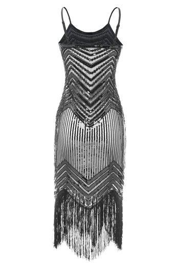 Cekinowa sukienka z frędzlami Vintage 1920s