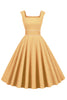 Załaduj obraz do przeglądarki galerii, Żółta Sukienki Lata 50 z Kieszenie