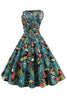 Załaduj obraz do przeglądarki galerii, Zielone Sukienki Vintage Lata 50 w Kwiaty