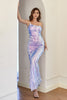 Załaduj obraz do przeglądarki galerii, Fioletowa Sukienka Cekinowe Na Jedno Ramię Długa Sukienka Na Studniówkę