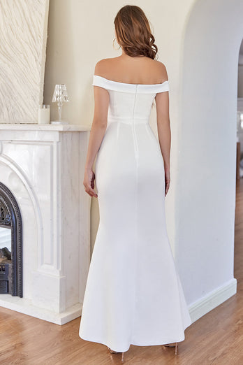 Biała Sukienka Na Studniówkę Syrenki z Ramion