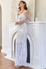 Załaduj obraz do przeglądarki galerii, Brokat Syrenka Biała Cekinowa Sukienka na Studniówkę