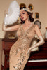 Załaduj obraz do przeglądarki galerii, Długie Wielki Gatsby Sukienka Z Frędzlami Lata 20
