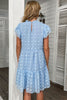 Załaduj obraz do przeglądarki galerii, Niebieska luźna żakardowa letnia sukienka