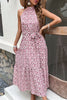 Załaduj obraz do przeglądarki galerii, Różowa Halter Sukienka Maxi w Kwiaty