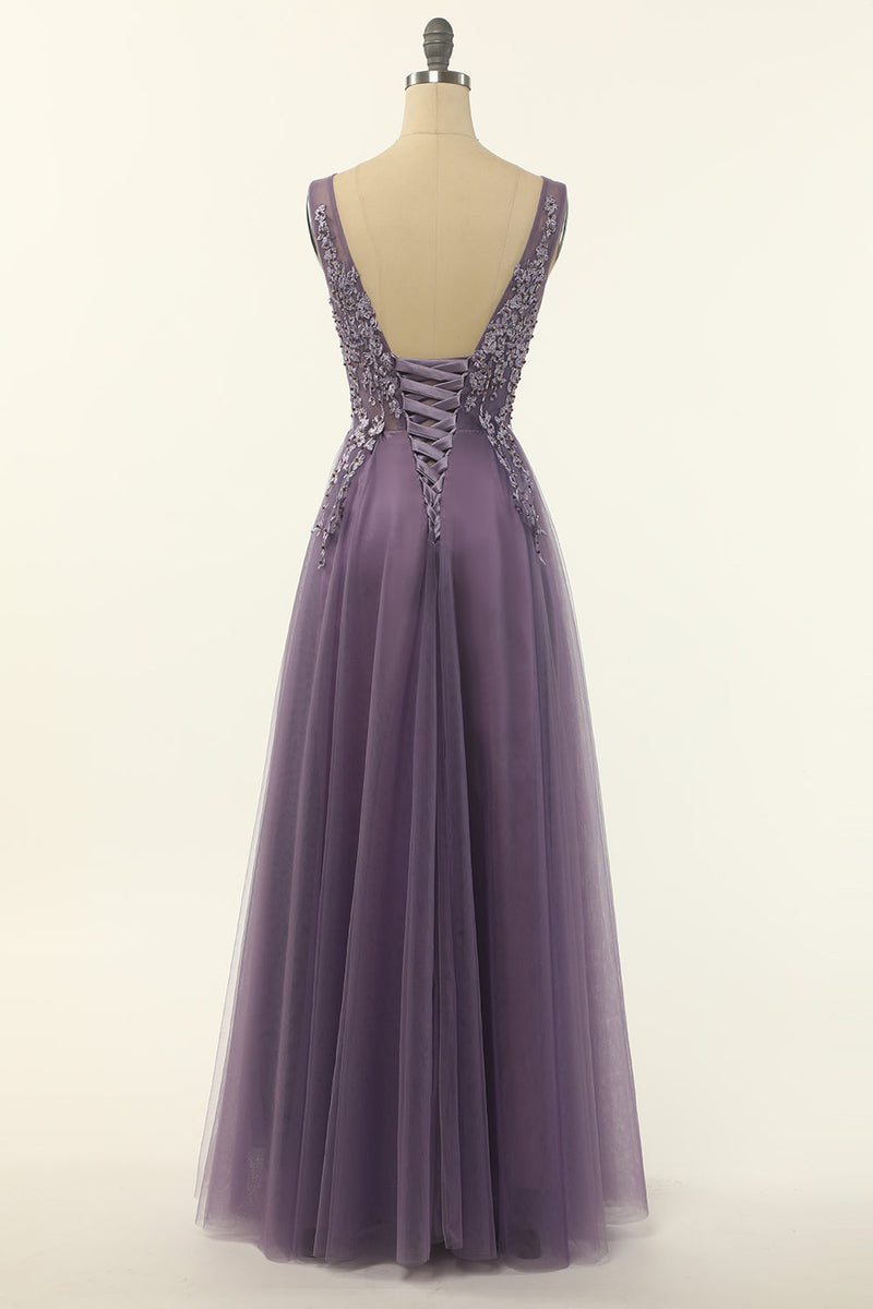 Załaduj obraz do przeglądarki galerii, Tiulowa fioletowa sukienka na studniówkę