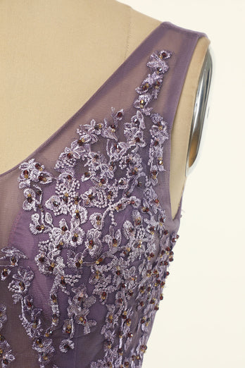 Tiulowa fioletowa sukienka na studniówkę