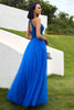 Załaduj obraz do przeglądarki galerii, Królewska Niebieska Tiulowe Sukienka Na Studniówkę z Aplikacjami