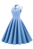 Załaduj obraz do przeglądarki galerii, Niebieska Sukienka Vintage Lata 50
