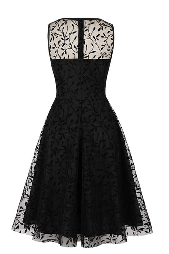 Czarna Koronkowa Sukienka Vintage