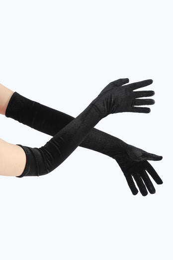 Czarne Rękawiczki Imprezowe Lata 20