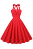 Załaduj obraz do przeglądarki galerii, Czerwona Sukienka Pin Up Lata 50 W Groszki