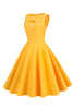 Załaduj obraz do przeglądarki galerii, Retro Stylowa Żółta Sukienka Pin Up Lata 50