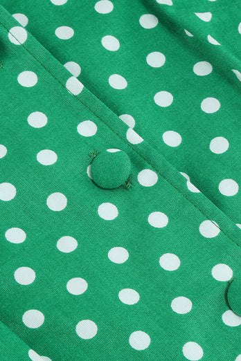 Zielona Sukienki Pin Up Lata 50 w Groszki