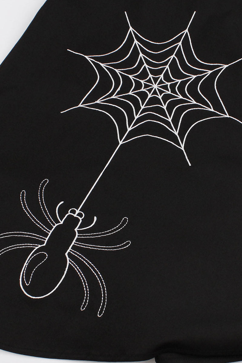 Załaduj obraz do przeglądarki galerii, Czarna sznurowana sukienka Halloween w stylu vintage