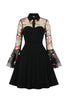 Załaduj obraz do przeglądarki galerii, Czarna Sukienka Z Długim Rękawem Na Halloween Z Haftem