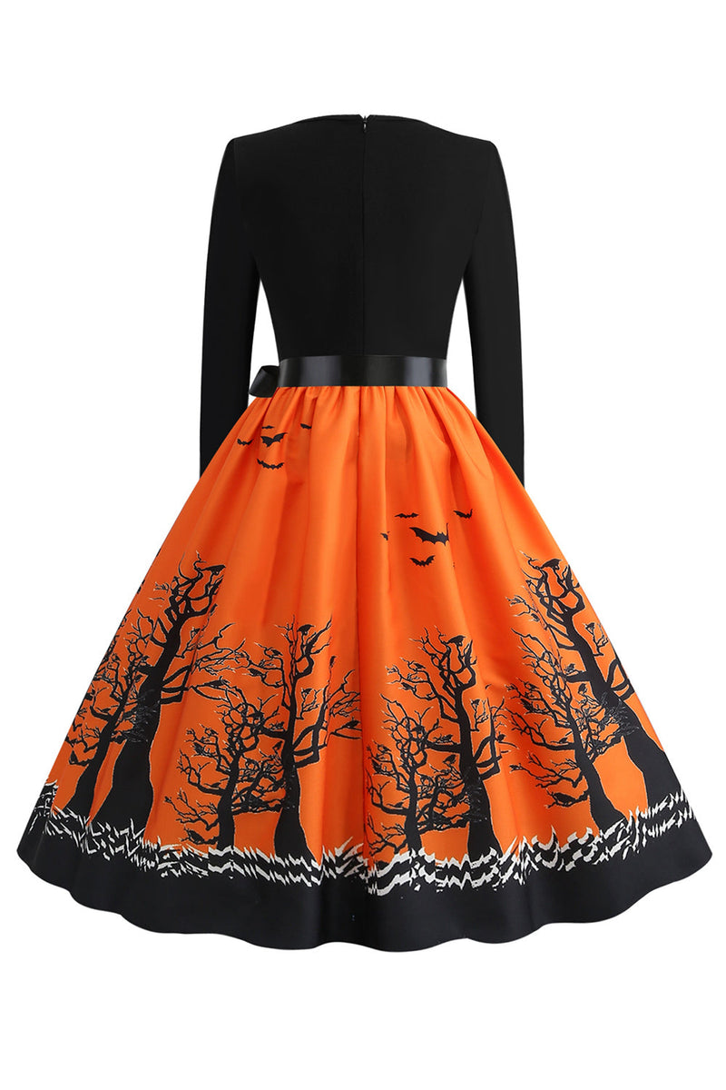 Załaduj obraz do przeglądarki galerii, Sukienka Halloween z dekoltem w serek z paskiem