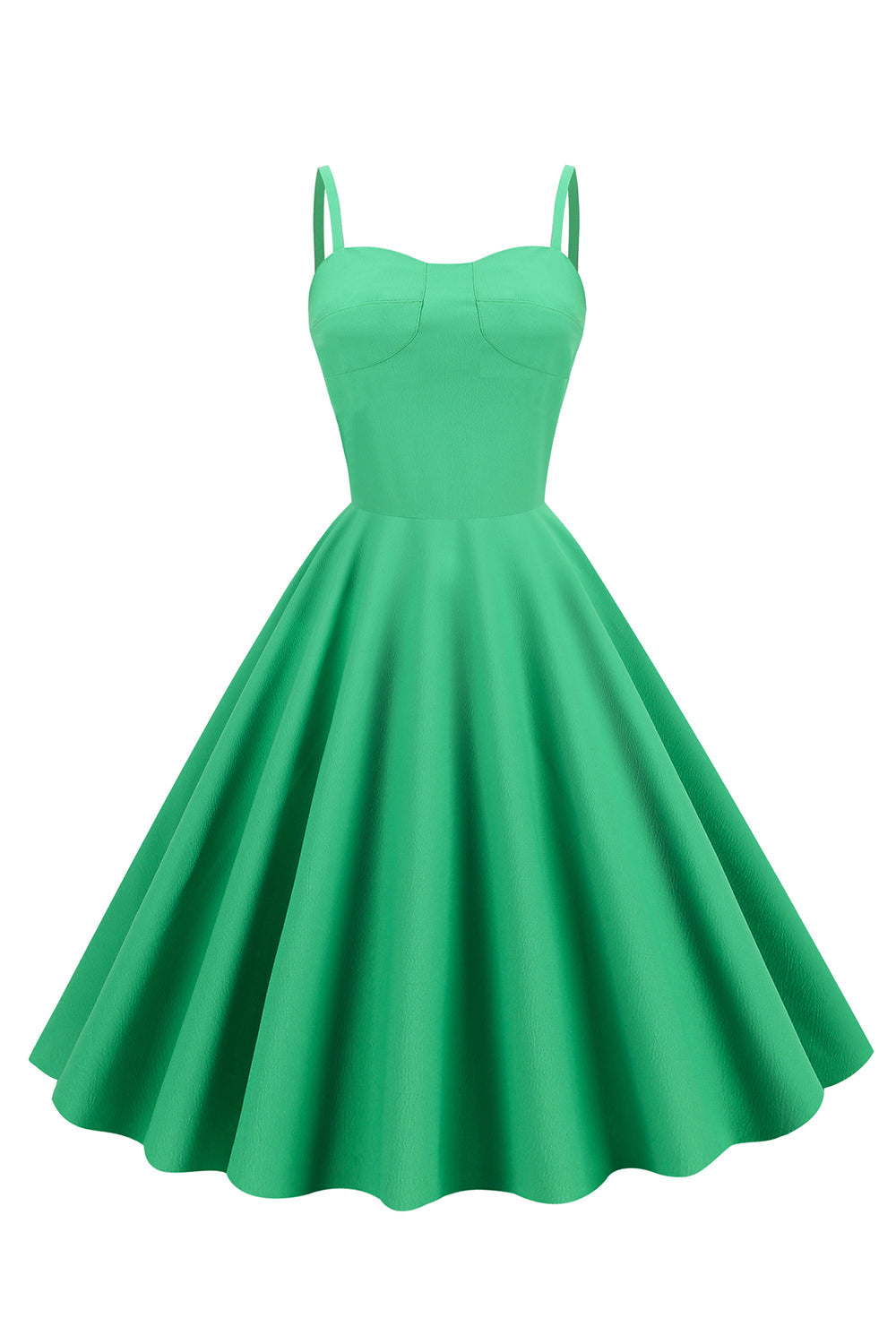 Zielone paski spaghetti 1950s Sukienka