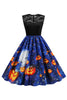 Załaduj obraz do przeglądarki galerii, Jewel Neck Halloween Vintage Sukienka