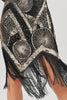 Załaduj obraz do przeglądarki galerii, Ciemnozielona sukienka Flapper z 1920 roku z frędzlami