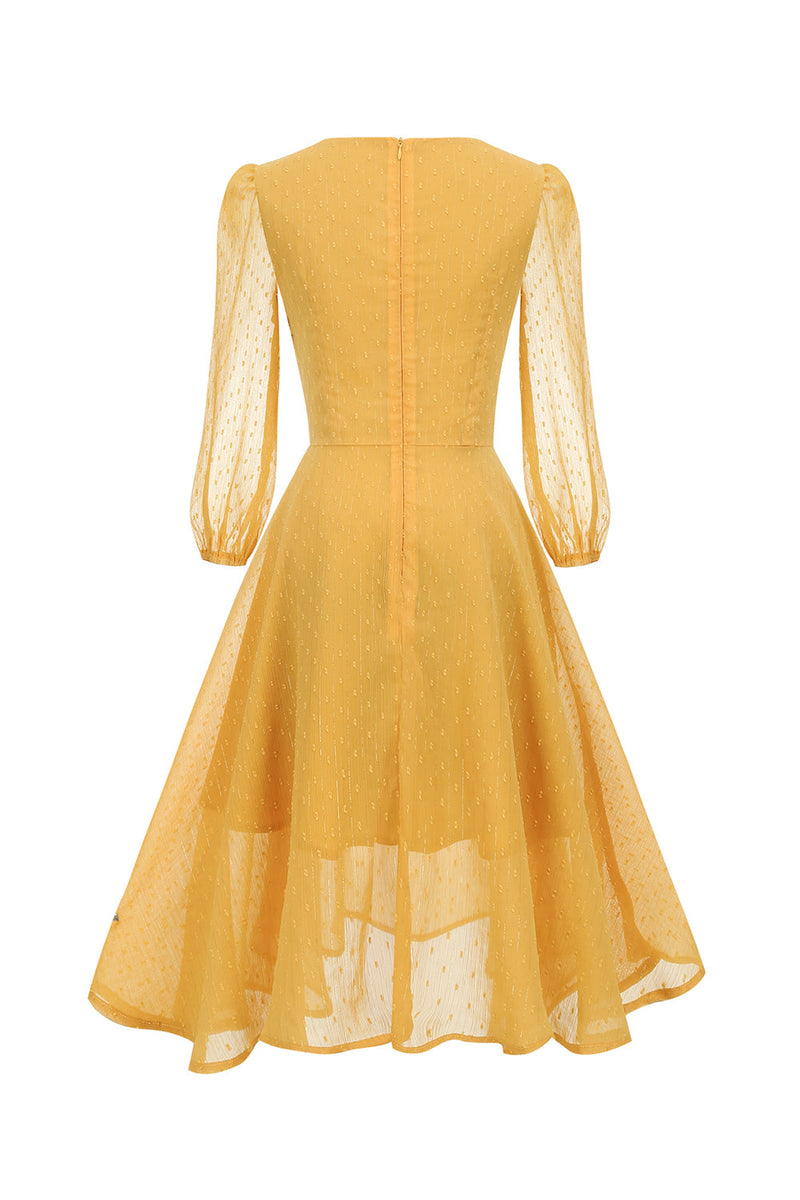 Załaduj obraz do przeglądarki galerii, Fałszywa dwuczęściowa ażurowa bluza bufiasta Vintage sukienka