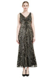 Cekinowy dekolt w serek Midi 1920s Flapper Dress