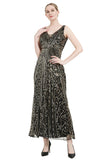 Cekinowy dekolt w serek Midi 1920s Flapper Dress