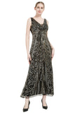 Cekinowy dekolt w serek Midi 1920s Flapper Dress