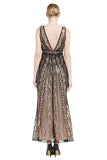 Cekinowy dekolt w serek Midi 1920s Flapper Dress