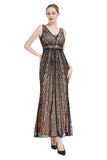 Cekinowy dekolt w serek Midi 1920s Flapper Dress