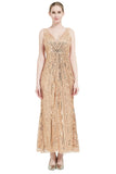 Cekinowy dekolt w serek Midi 1920s Flapper Dress