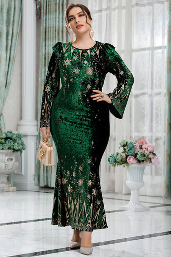 Plus Size Sparkly Velvet Mother of the Bride Dress
