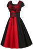 Załaduj obraz do przeglądarki galerii, Czarno-czerwona sukienka Halloween Vintage 1950s